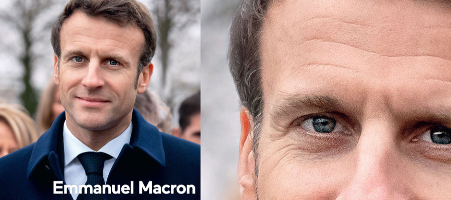 Portrait Emmanuel Macron présidentielle 2022