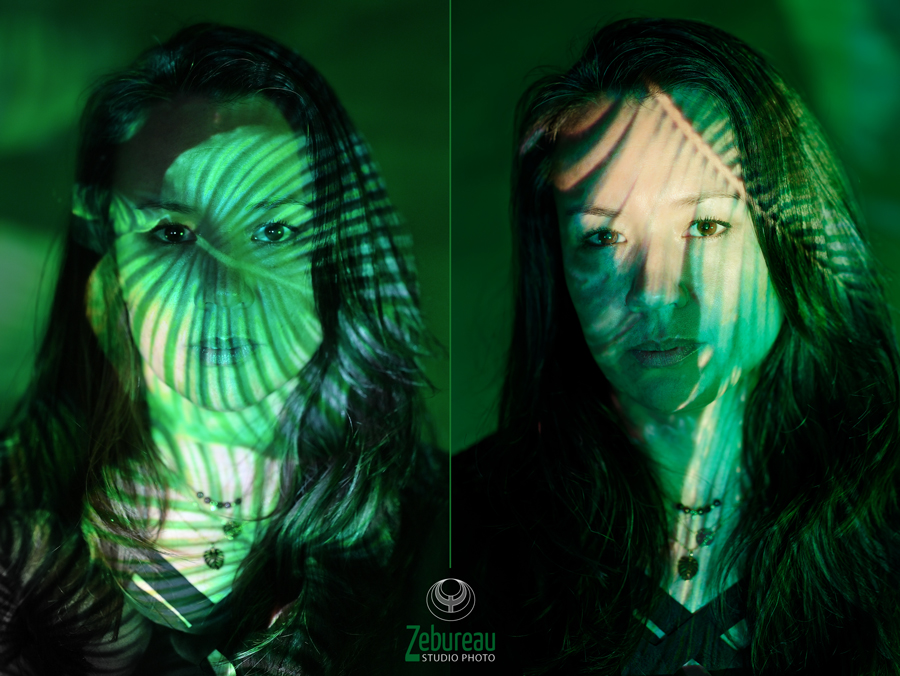 Portraits avec projection du feuillage sur visage