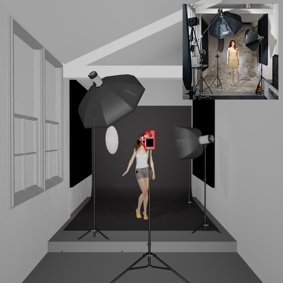 Simulation 3D photo studio