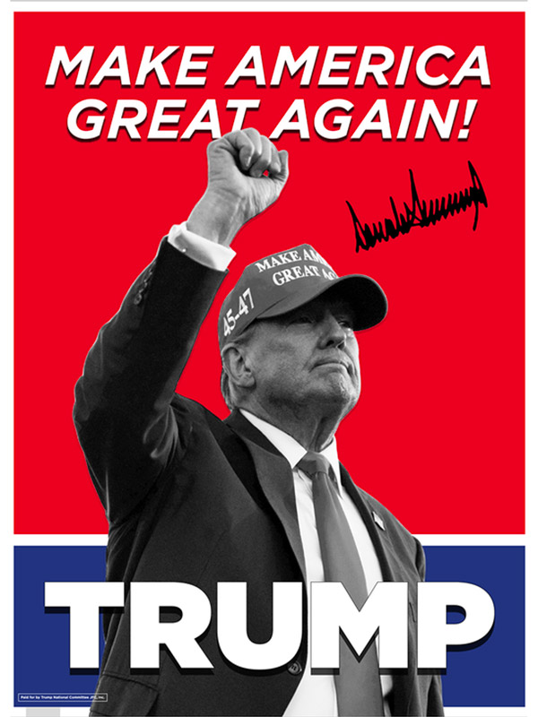 Affiche officielle de campagne présidentielle de Donald Trump en 2024