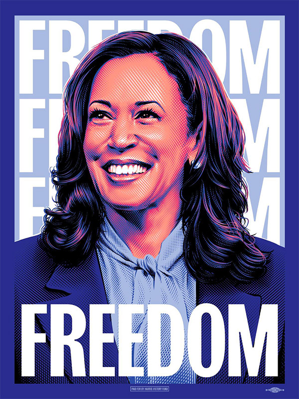 Affiche officielle de campagne présidentielle de Kamala Harris en 2024