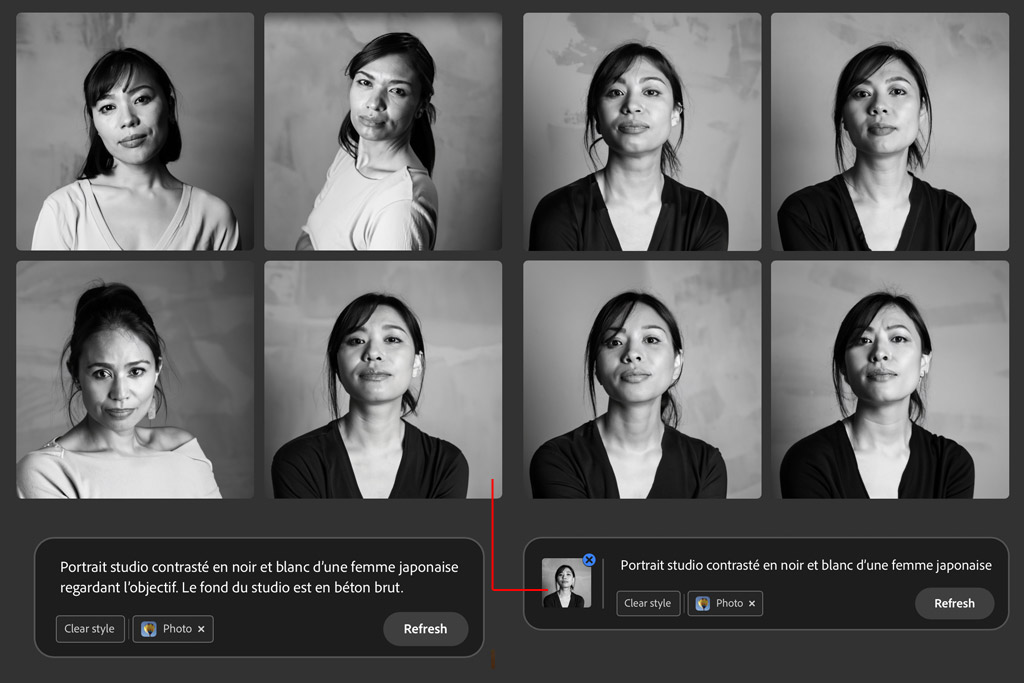 Portraits asiatiques avec l'AI Adobe Firefly